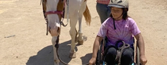 Girl on a wheelchair